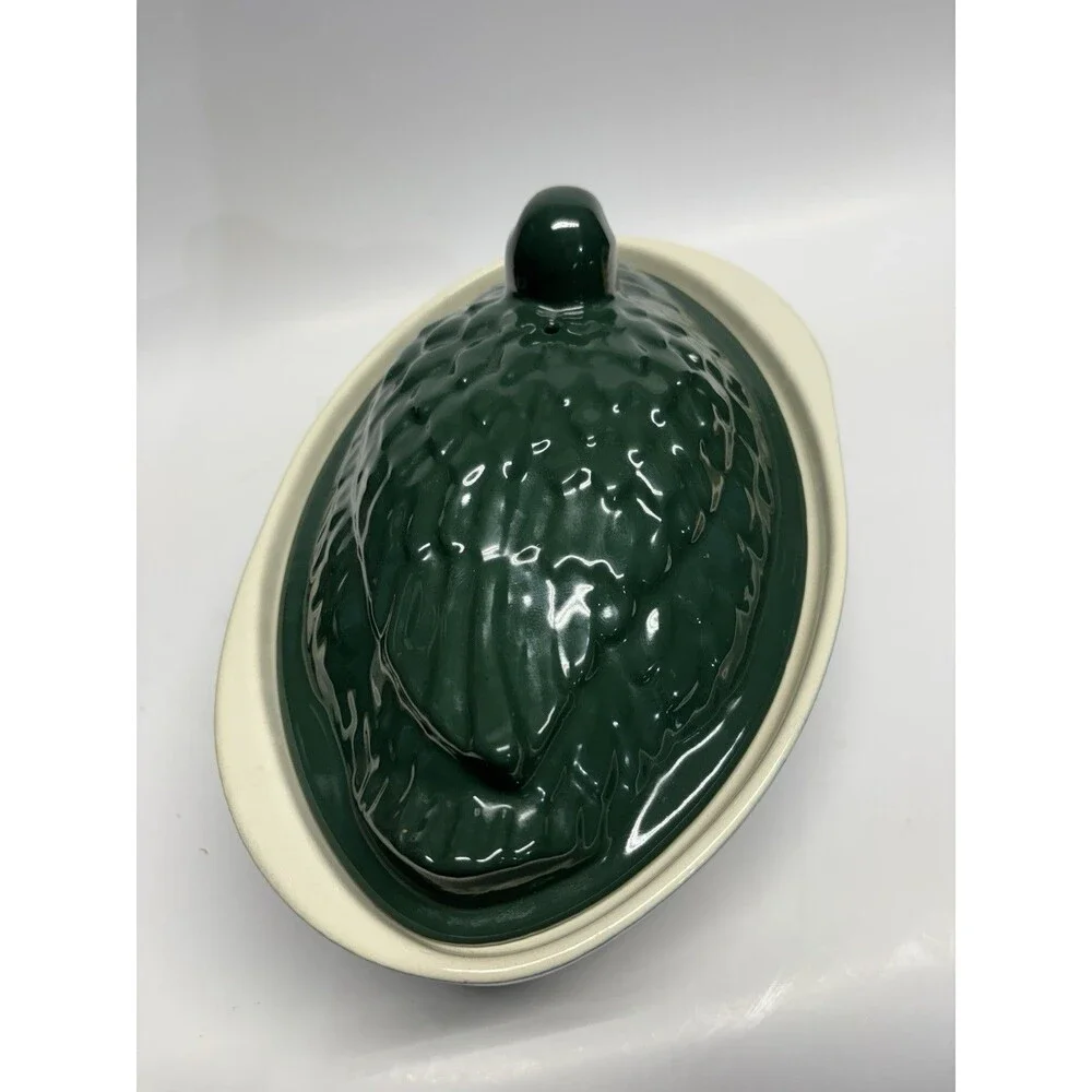 Chasseur French Duck Enameled Cast Iron Terrine Tureen Hunter Green 1.25 Qt